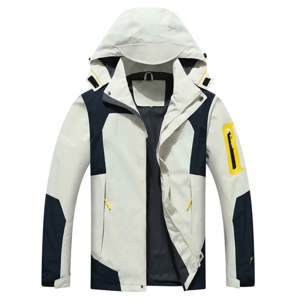Men's Punching Jacket Jacket Spring and Autumn Outdoor Windproof Hooded Climbing Hiking Camping Clothing Male Jacket
