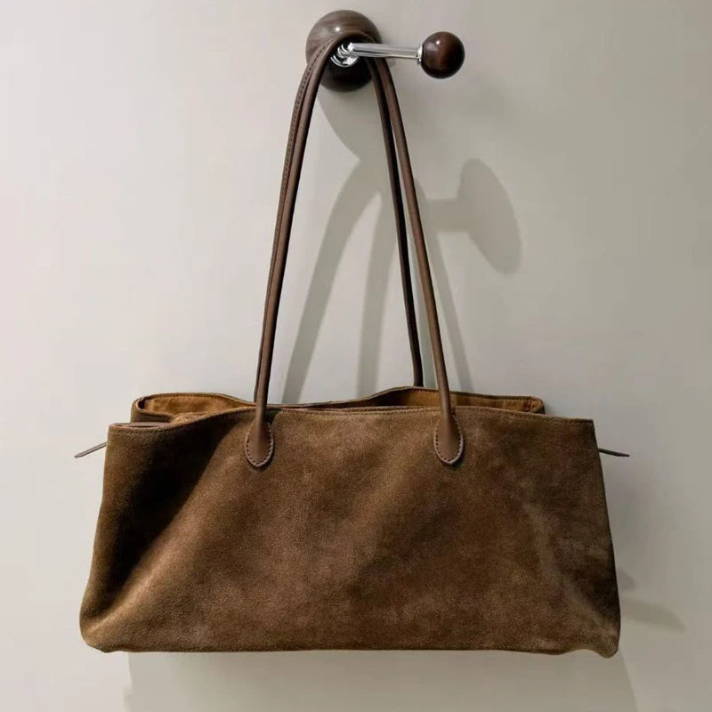 Customize Initials Tote Bags For Women Luxury Designer Handbag Purses 2026 New In Suede Cowhide Large Capacity Underarm Shoulder