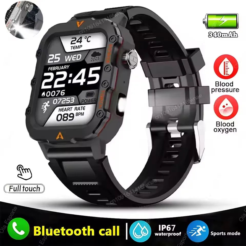 GPS Outdoor Smartwatch with Flashlight and Bluetooth Calling