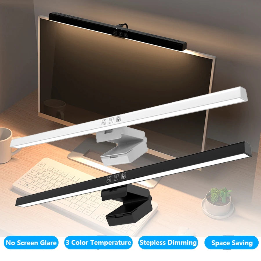 Barra de luz para monitor de computadora de 50 cm, lámpara colgante de pantalla con regulación continua, lámpara de escritorio USB para estudio, lectura y monitor