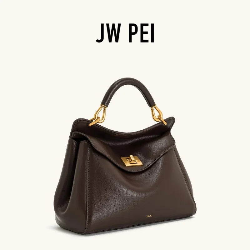 JW PEI Lucia Top-Handle Bag Luxury Designer Crossbody Shoulder Bag for Women Elegant Turn Lock Vegan Leather Messenger Purse 03