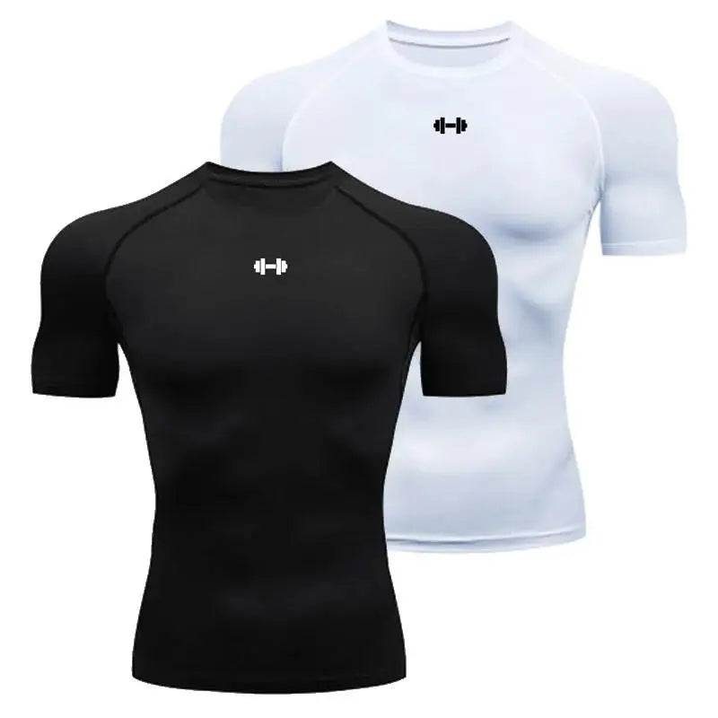 T-shirt sportiva aderente uomo in poliestere