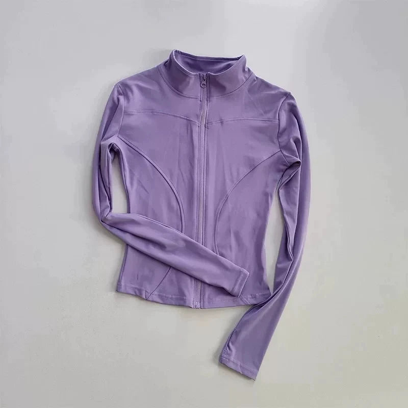 Giacca sportiva donna aderente con zip