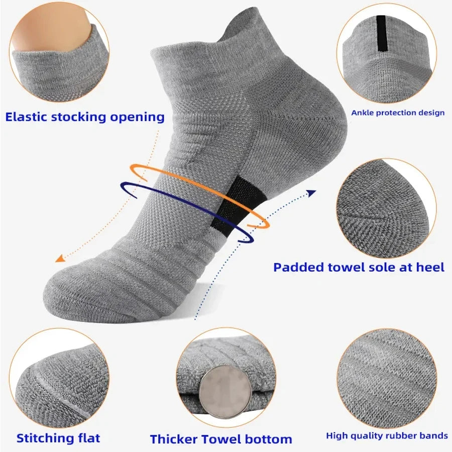 1/3 Pares de calcetines antideslizantes de fútbol para hombre, de algodón, cortos y de caña larga, para fútbol y baloncesto, transpirables y antiolor, talla 39-45