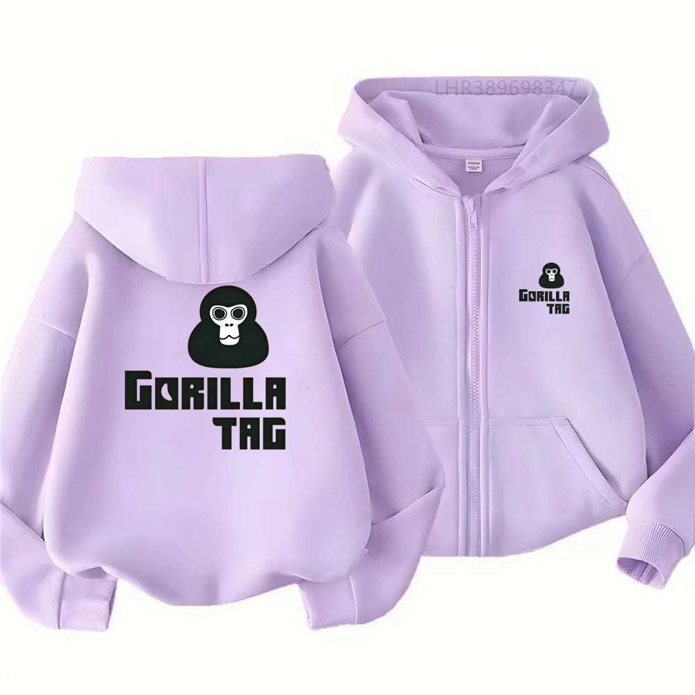 Children’s Zip-Up Gorilla-Print Hoodie