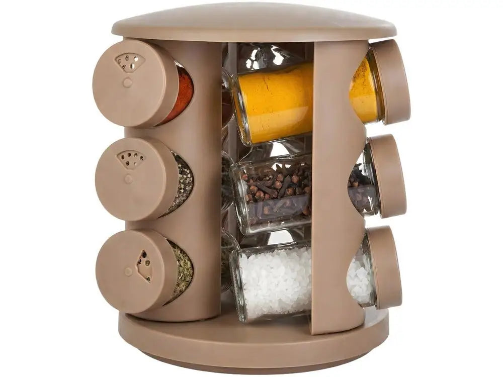 10-Piece Glass Spice Jar Set Brinox Lock with Stand