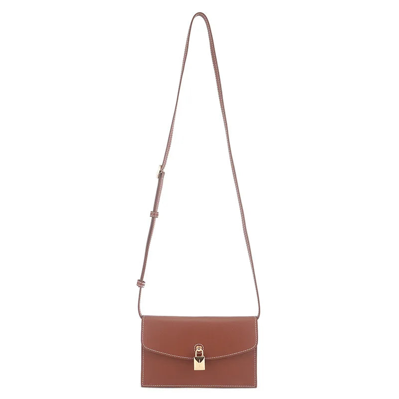 2026 Spring Autumn Genuine Leather Women Handbags Luxury Brand Design Shoulder Bags Women Fashion Gold Lock Crossbody Bags Woman
