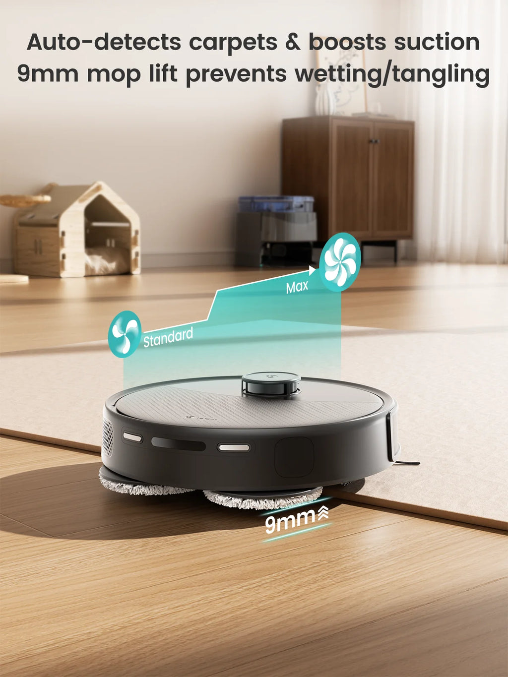 Aspirateur robot Lefant M3 Max avec fonction de balayage, 20 000 Pa, navigation LiDAR, idéal pour les poils d’animaux, les cheveux et la poussière