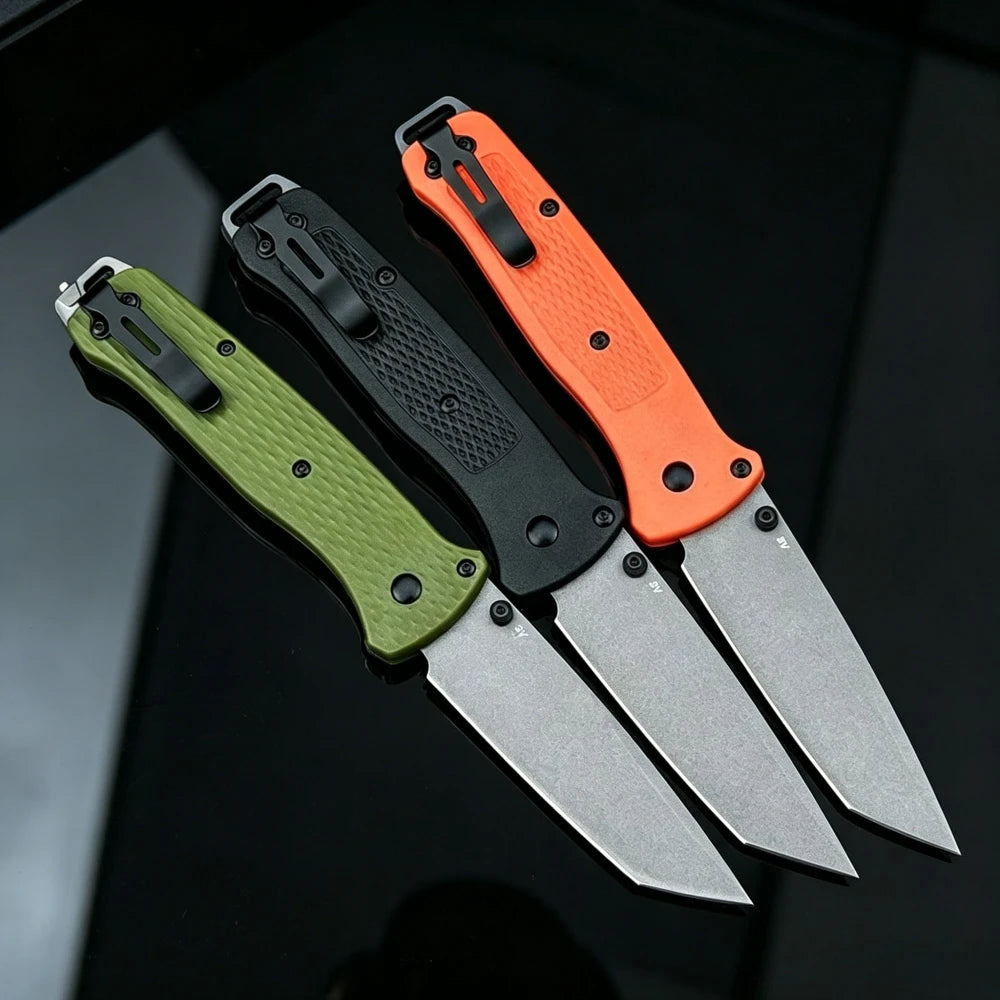 Cuchillo plegable ligero de exterior BM 537 EDC, de gran dureza, para acampada, pesca, aventuras en la naturaleza y escalada. Herramienta portátil para senderismo y trekking, con mango de fibra de nailon. Regalo ideal.