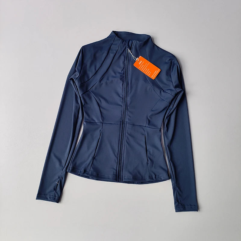 Giacca sportiva donna aderente con zip