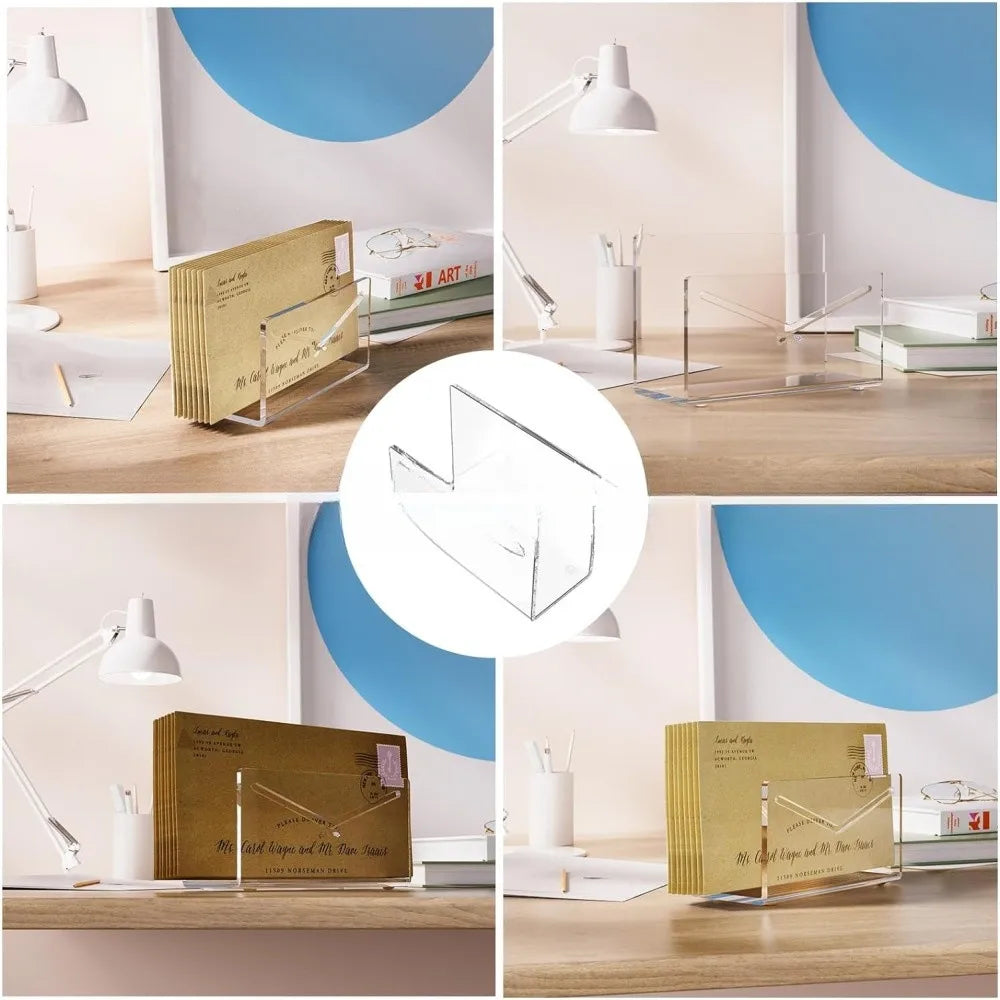 Acrylic Desktop Letter and Mail Organizer