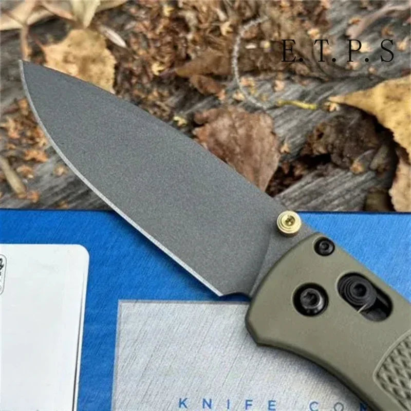 1 pieza Cuchillo plegable 535 ligero, cuchillo de bolsillo EDC con hoja de punta caída, para camping al aire libre y supervivencia, uso diario, regalo para hombre