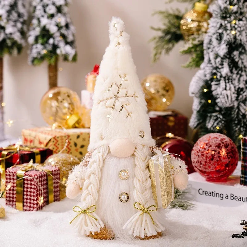 2025 Giant 30cm Christmas Santa Claus Plush Doll Decoration Navidad Party Decor Outdoor Garden Home Xmas Ornaments New Year Gift