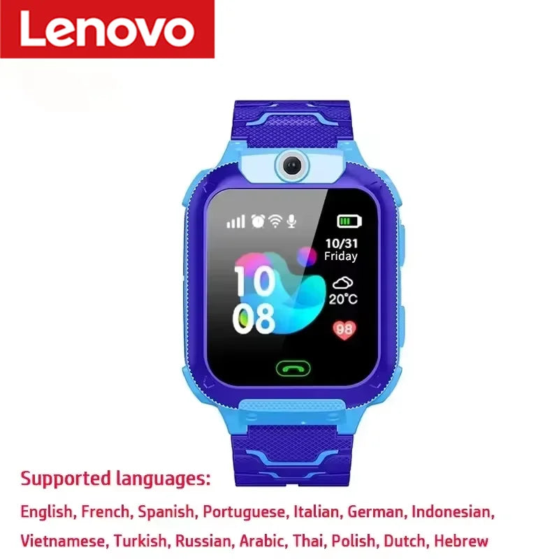 Lenovo Q12B SIM Children Smart Watch Kid Video Call SOS IP67 Waterproof Smartwatch Camera Monitor GPS Tracker Location for Girls