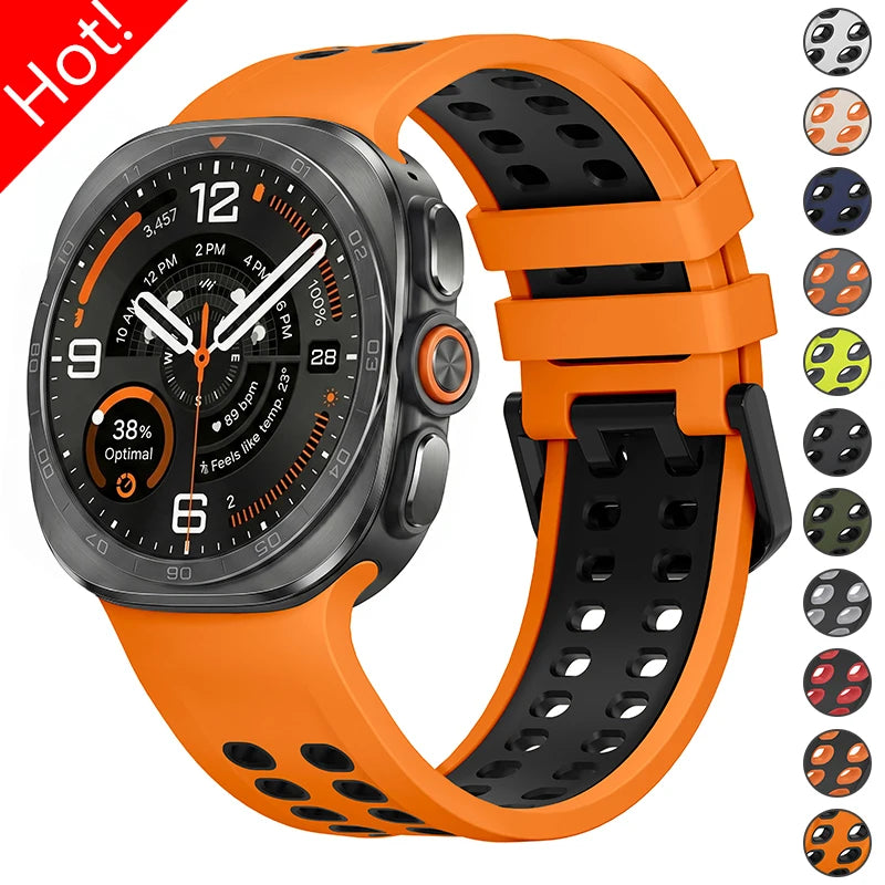 Original 1:1 Silicone Strap for Samsung Galaxy Watch Ultra 2 2026 47mm Sport Band Wristband for Galaxy Ultra 2025/2024 Bracelet
