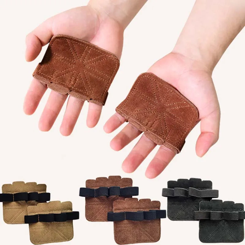 Cowhide Weightlifting Grip Pads, 1 Pair