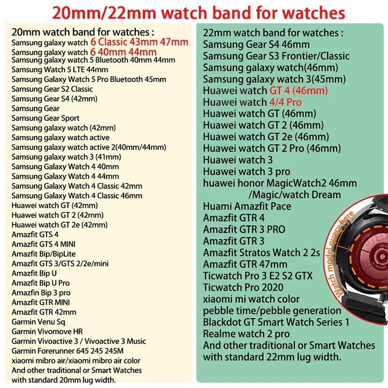 Armband für Amazfit GTS 4/4 Mini/2/2e/3, GTR 4/2/3/Pro und Stratos 3 – Zubehör für Smartwatches, Armband für Amazfit Bip, 20 mm/22 mm