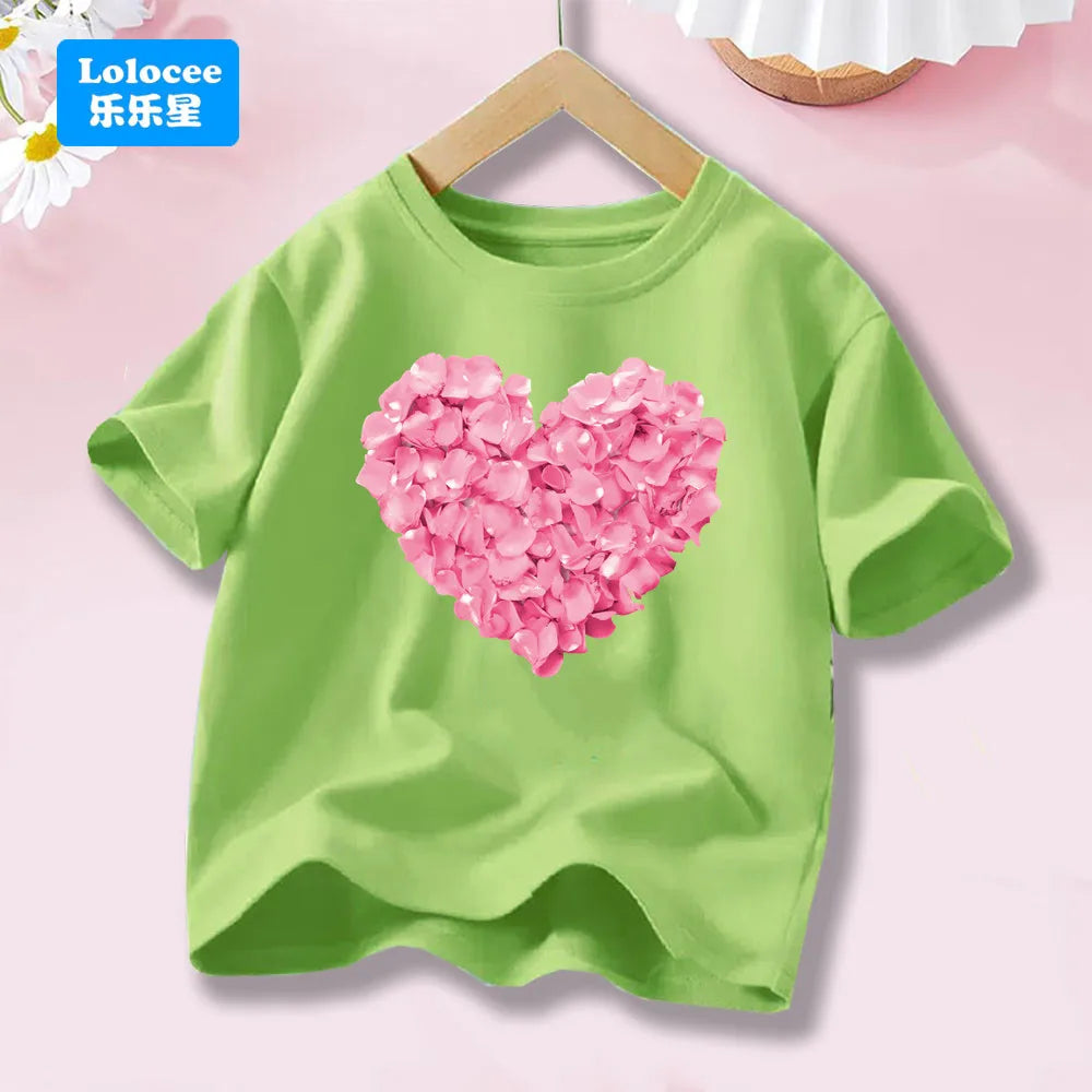 Girls’ Cat-Print Short-Sleeve T-Shirt