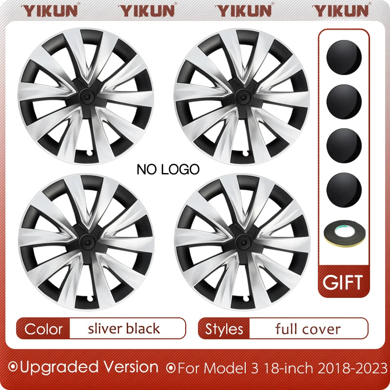 4PCS Hub Cap Performance Replacement Wheel Cap Automobile Full Rim Cover Accessories for Tesla Model 3 18 Inch Hubcap 2018-2023