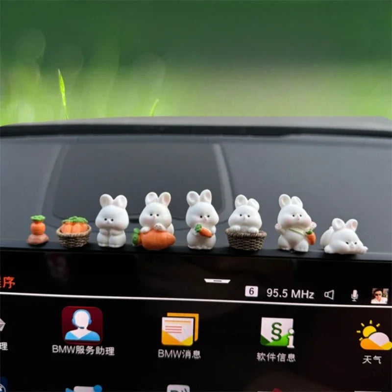 Accessoires d'intérieur pour voiture, décorations pour console centrale de voiture, accessoires de voiture mignons en forme de lapin, accessoires pour véhicule électrique