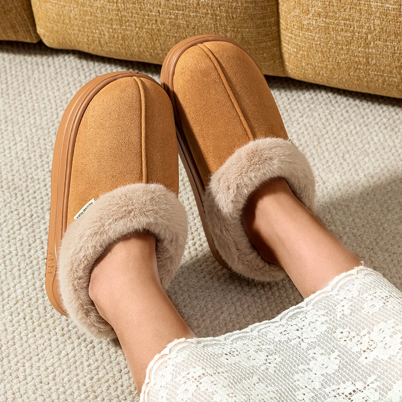 Chaussons chauds tendance pour femme, bottes d’hiver décontractées d’intérieur, souples, à semelle épaisse antidérapante, pour l’extérieur, simples, confortables, pour couple