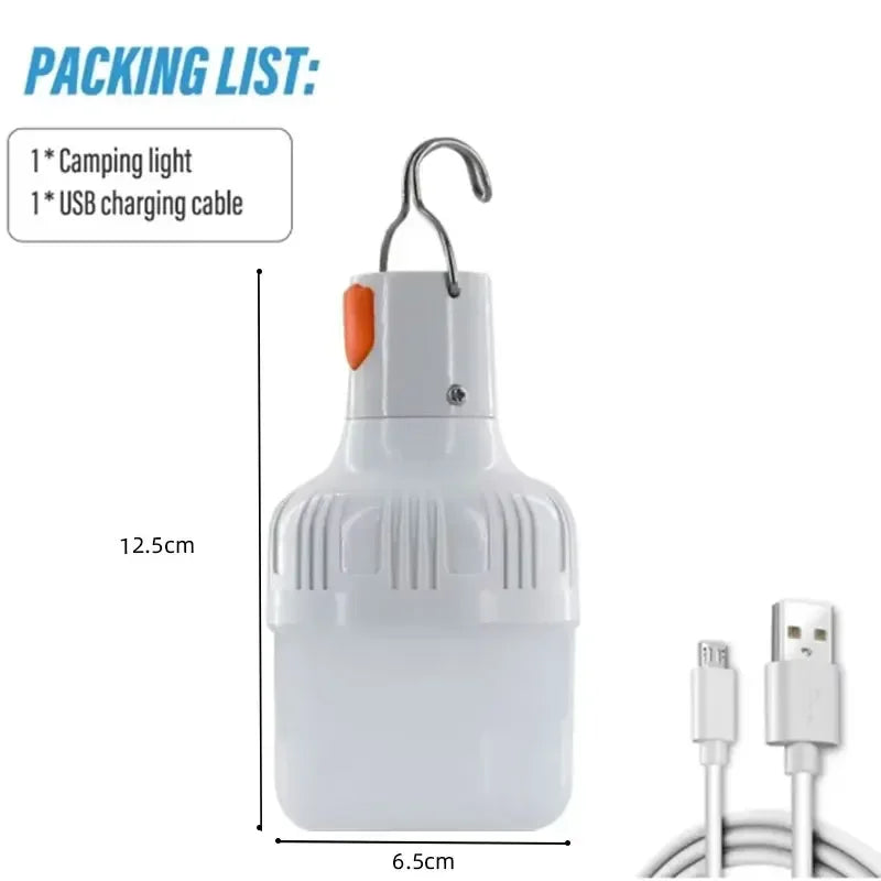 1 Stück USB-wiederaufladbare 60-W-LED-Campinglampe mit Hängehaken, tragbare Notfall-Laterne und Zeltlampe für Outdoor-Camping und Nachtmärkte