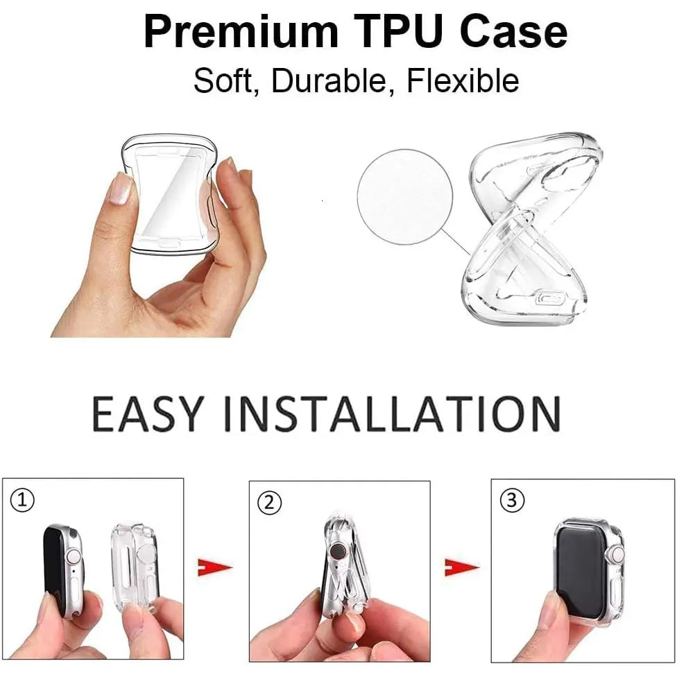 Screen Protector Cover For Apple Watch 45mm 41mm 44MM 40 42MM 38MM TPU Bumper Accessories iwatch Series Ultra 9 8 7 SE 6 5 3 2 1