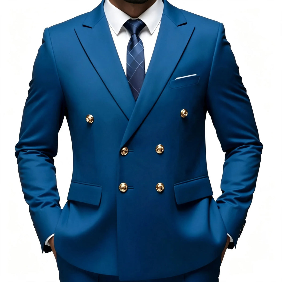 Business Men Suit Double Breasted Coat Jacket Blazer Tuxedos Tailored Peak Lapel Only Jacket