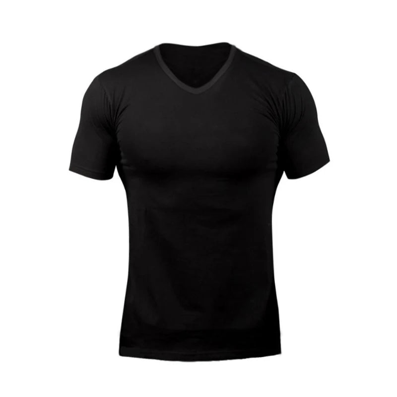 T-shirt uomo in cotone con scollo a V