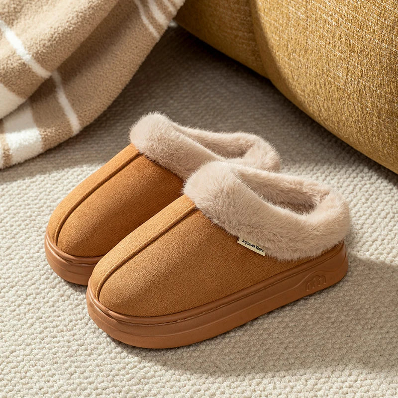 Chaussons chauds tendance pour femme, bottes d’hiver décontractées d’intérieur, souples, à semelle épaisse antidérapante, pour l’extérieur, simples, confortables, pour couple