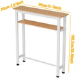 Mesa Consola Estrecha Mesa para Sofá con 2 Estantes para Sala de Estar Balcón Bar Mesa de Mostrador de Madera MDF 80*20*100.2cm/80*20*75.2cm