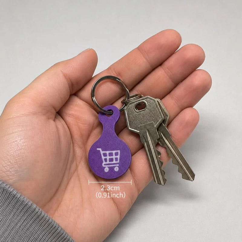 3er-Pack Einkaufswagen-Chip-Schlüsselanhänger, 3D-Kunststoff-Entriegelungshilfe für Einkaufswagen, kompaktes und wiederverwendbares Supermarkt-Zubehör