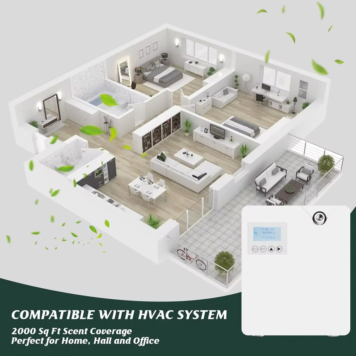 Difusor de aromas inteligente Bluetooth para hoteles, ambientador, difusor de fragancias con cobertura de 300 m³, eléctrico, para distribuir aromas en el hogar
