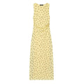 BSAY 2026 Women's Yellow Polka Dot Maxi Dress Sleeveless Crew Neck Waist Ruched Elegant Long Dress Summer Casual Party Dresses
