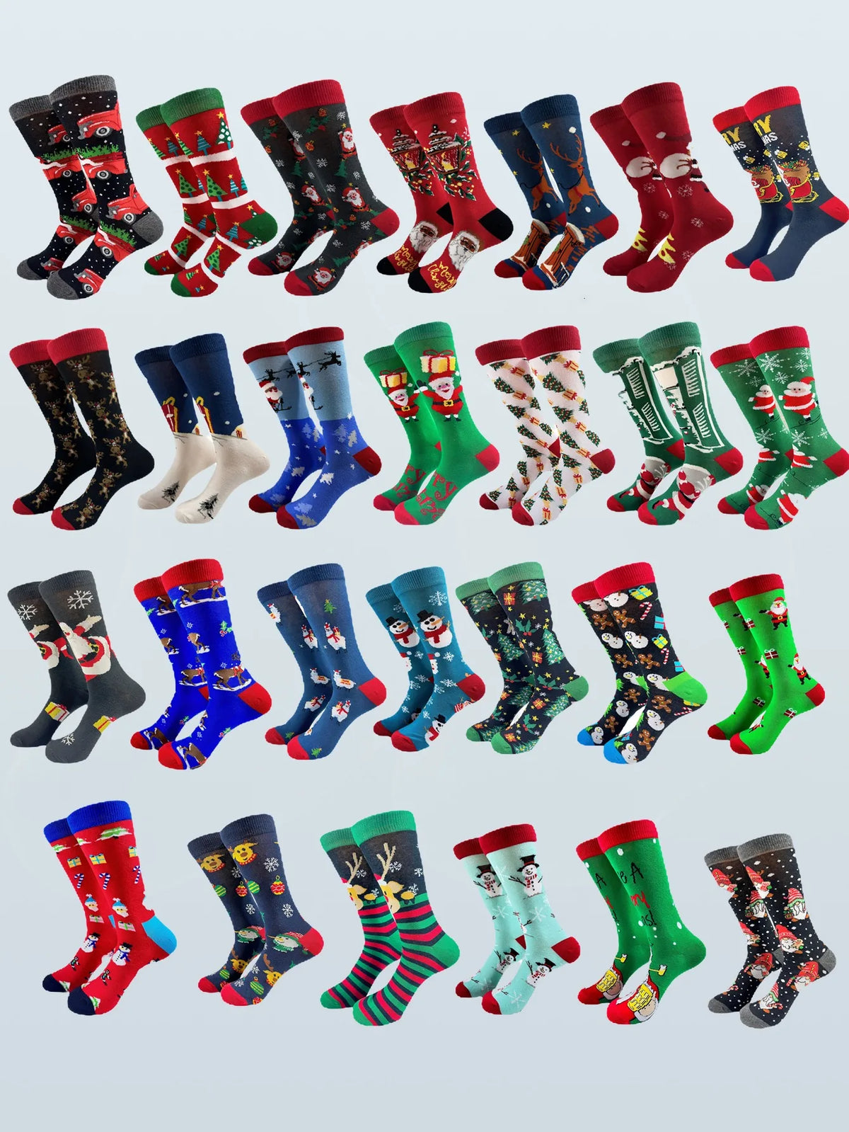 New Arrival Christmas Socks Design Funny Men Mid Long Socks Happy Santa Claus Elk Christmas Creative Hip Hop Skateboard Socks