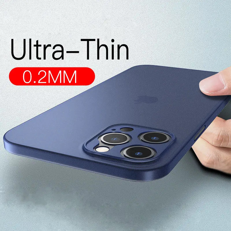 Translucent Ultra Thin PC Matte Case For iPhone 11 12 13 14 15 16 Pro Max 15 Plus Frosted Phone Cover Fundas