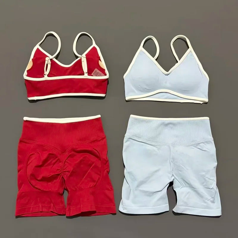Ensemble yoga femme, 2 pièces, haut et short