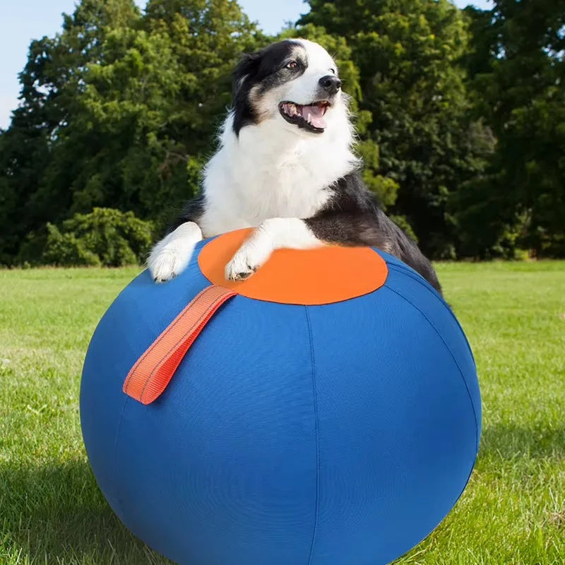 Mascota | Juguete para lanzar para perros, pelota grande inflable de poliéster duradero, para masticar, dentición, aburrimiento y entretenimiento autónomo, resistente