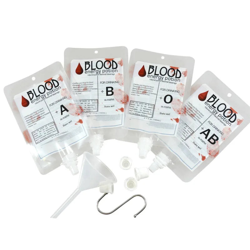 10–50 Stück Halloween-Blutbeutel, 250 ml, wiederverwendbare Trinkbeutel für Halloween-Partys, Cosplay und Dekorationen ﻿
