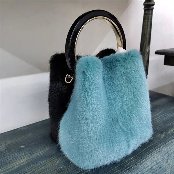 Luxury Designer Handbags Bag Mink Fur Bags for Women Square Bag Shoulder Bags Woman Luxury 2026 Ladies Hand Bag Women's Bag