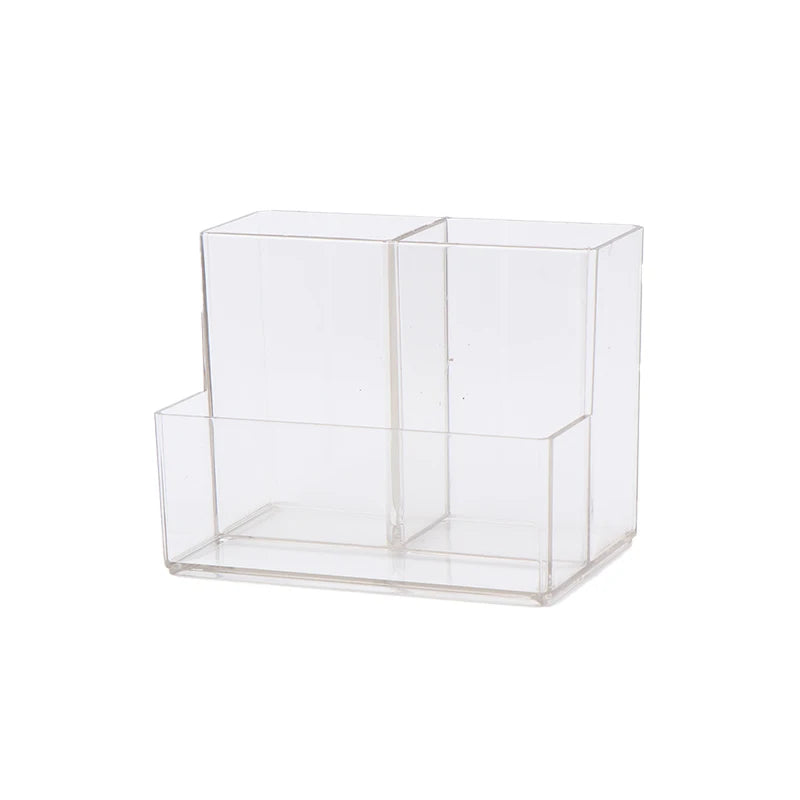 Acrylic Desk Organizer with 3 Compartments, 1 or 2 Pieces