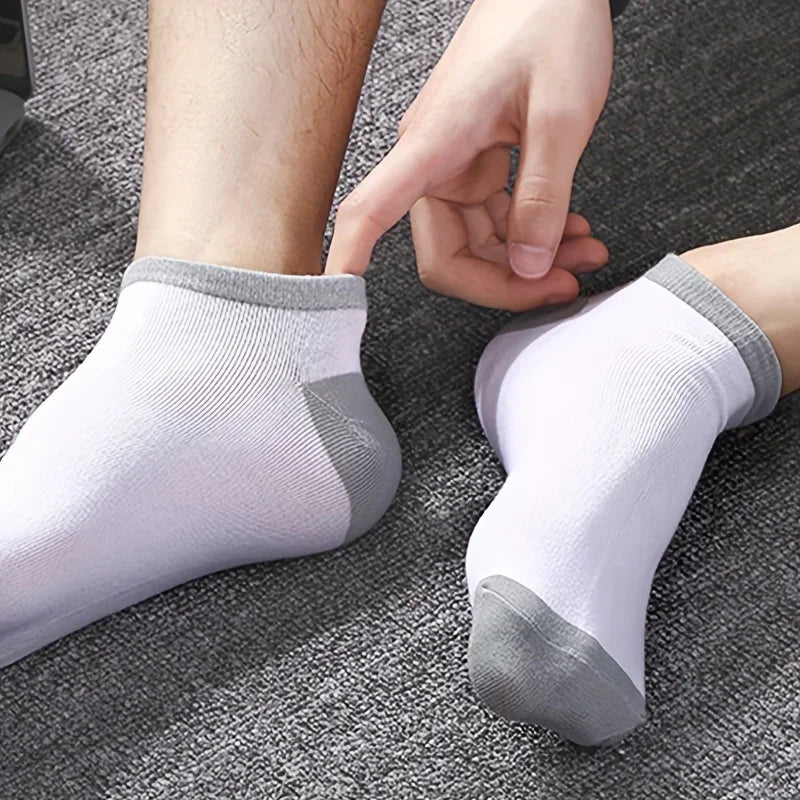 10/20/30 Paar Herren Colorblock-Füßlinge, modische, atmungsaktive, bequeme, niedrige Knöchelsocken, Herrensocken