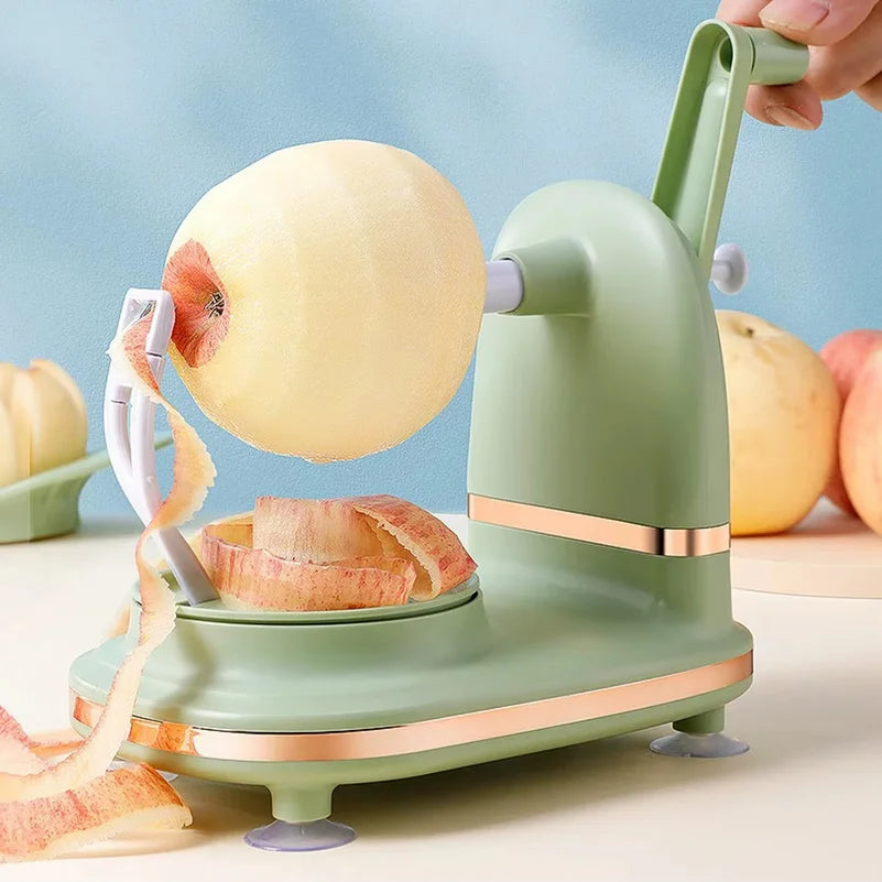 3-in-1 Hand-cranked Rotating Fruit/Vegetable Peeler Stainless Steel Blades Apple Cutter Household Peeling Machine Kitchen Gadgets