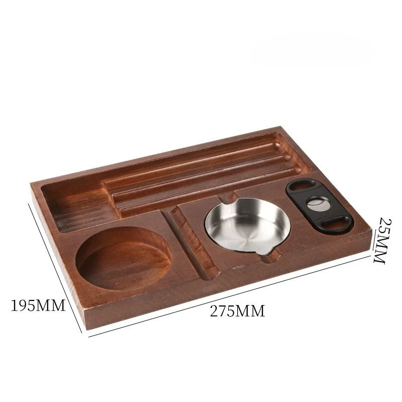 For Men: Father’s Day Gift, Wooden Cigar Holder Stand and Ashtray with Rest for the Patio, Home, or Office Decor