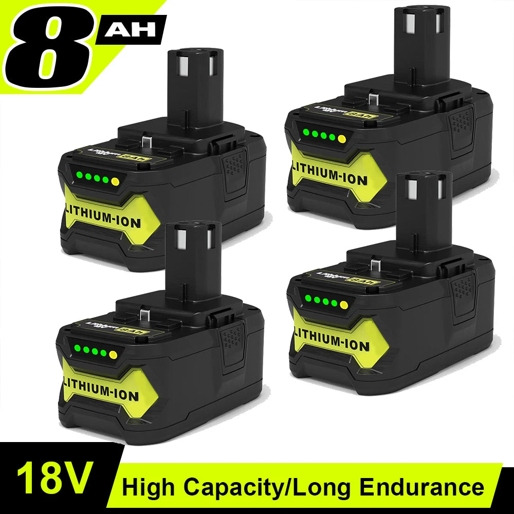 Für RYOBI 18-V-Hochleistungs-Lithium-Akku, geringe Selbstentladung, geeignet für alle RYOBI-Werkzeuge P104, P107, P108, P109, RB18L20