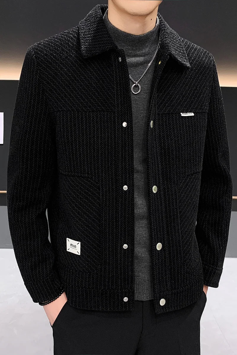 Winter Men's Woolen Jackets High-quality Casual Wool Blends Coat Plus Plush Thick Warm Business Social Overcoat Men Clothing