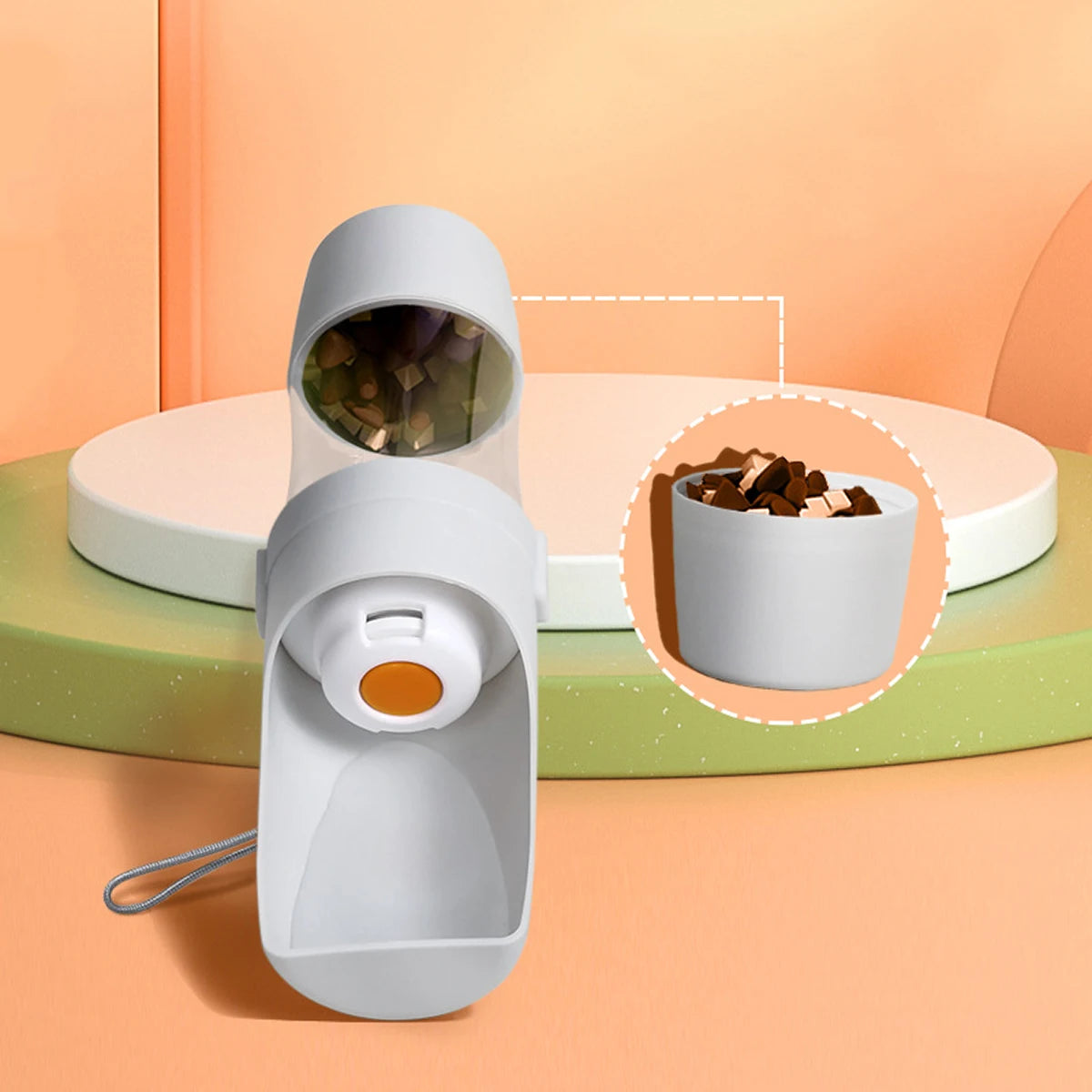 Botella de agua portátil para perros y gatos con compartimento para comida y agua, comedero para cachorros y mascotas, accesorios para viajes al aire libre