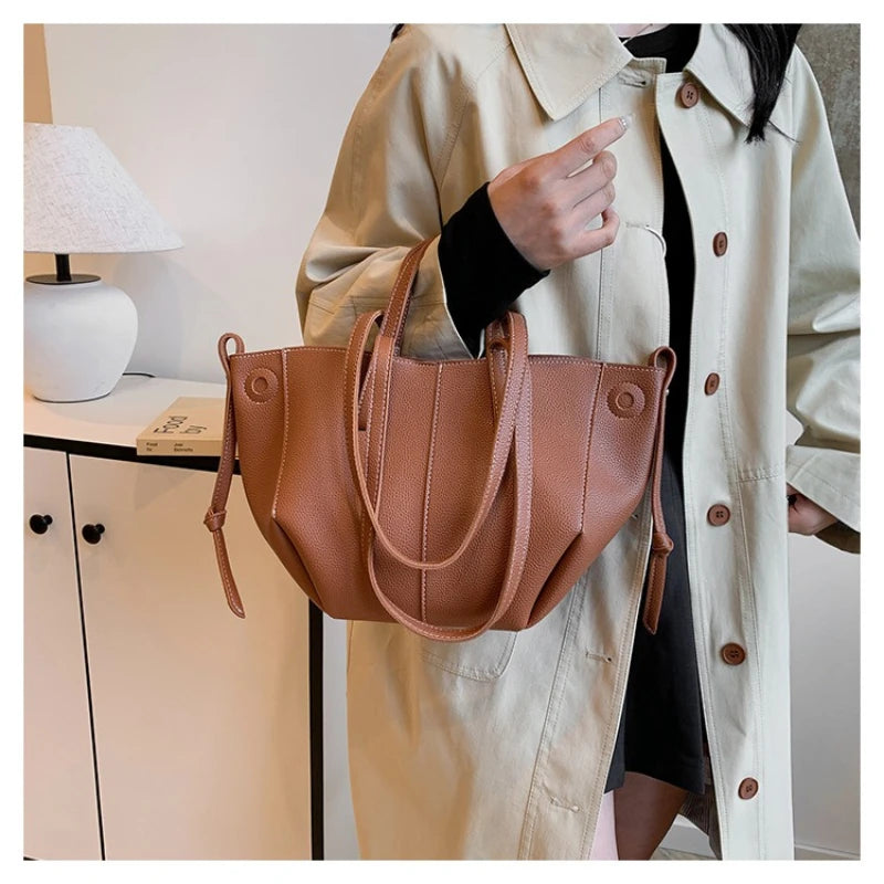 TRAVEASY Brand 2026 New Luxury Bags Designers Magnetic Closure Women's Bag PU Leather Large Capacity Tote Bag for Ladies