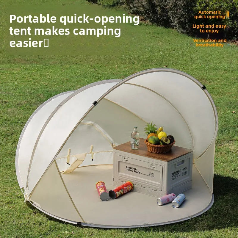 Automatic Pop-Up Camping Tent, Foldable Beach Sun Shelter with Spacious Interior, Fast Opening, Wind-Resistant Rainproof Fabric