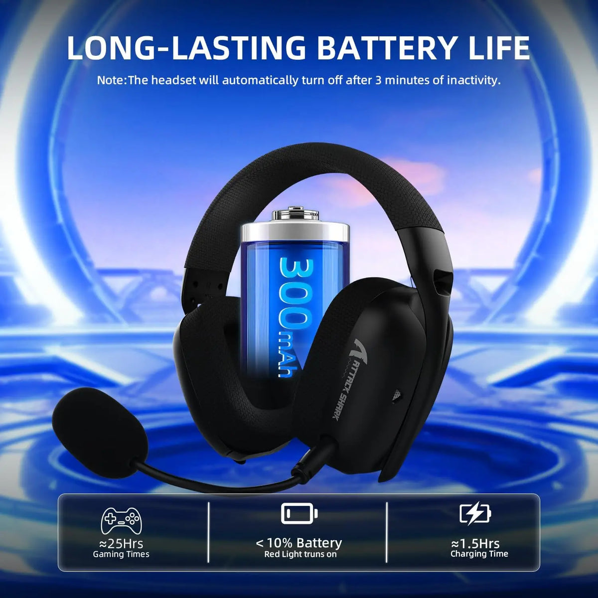 ATTACK SHARK L80PRO Kabelloses Gaming-Headset Lightseed Tech- Integriertes & abnehmbares Dual-Mikrofon-Leichtes Headset-Dreimodi